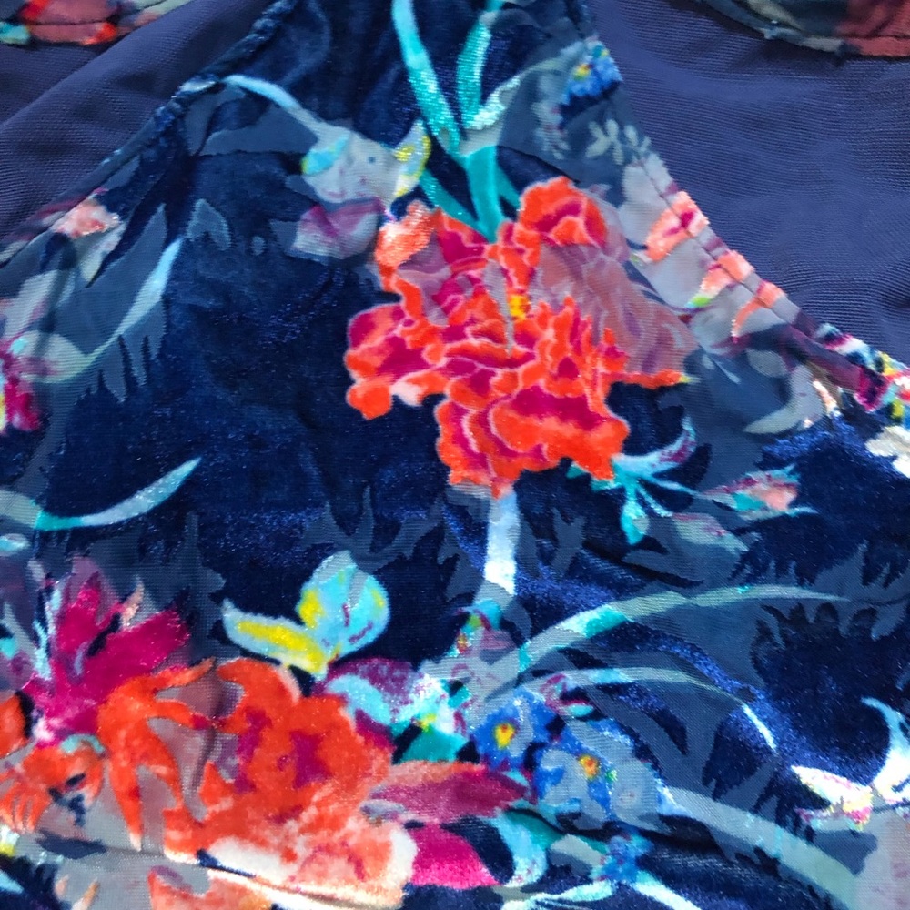 Betsey Johnson velvet floral swimsuit - Picture 4 of 4